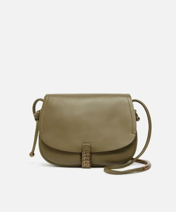 Women Crossbody Bags Pinko Large Leather Crossbody Bag With Knots Plantationantiquegold