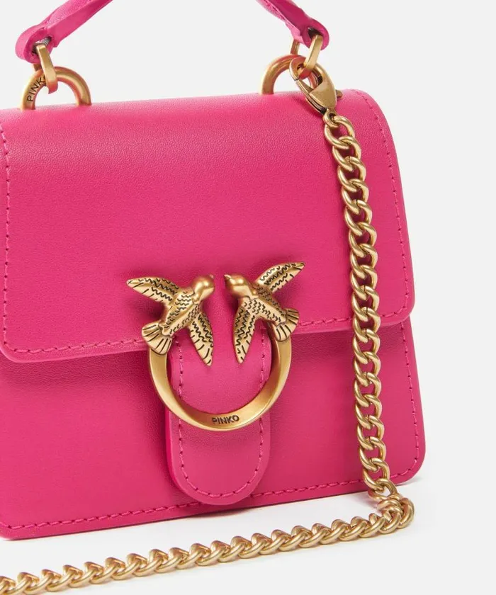 Women Crossbody Bags Pinko Micro LoveBag One Top Handle Light Pinko Pinkantique Gold Women Crossbody Bags Pinko Micro LoveBag One Top Handle Light Pinko Pinkantique Gold