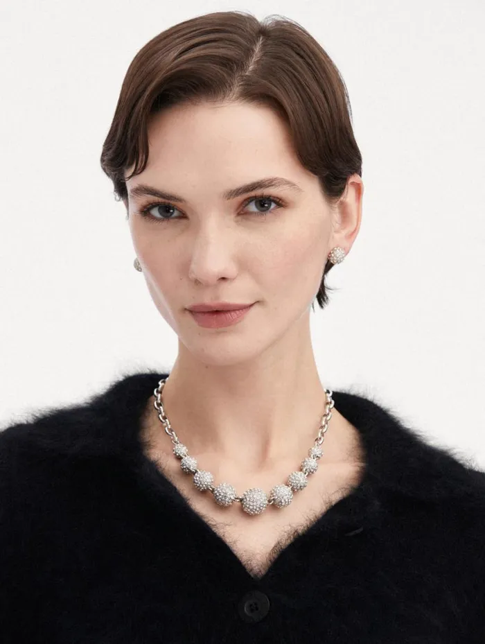 Women Crystal Sphere Necklace Crystal Oscar De La Renta Necklaces Women Crystal Sphere Necklace Crystal Oscar De La Renta Necklaces
