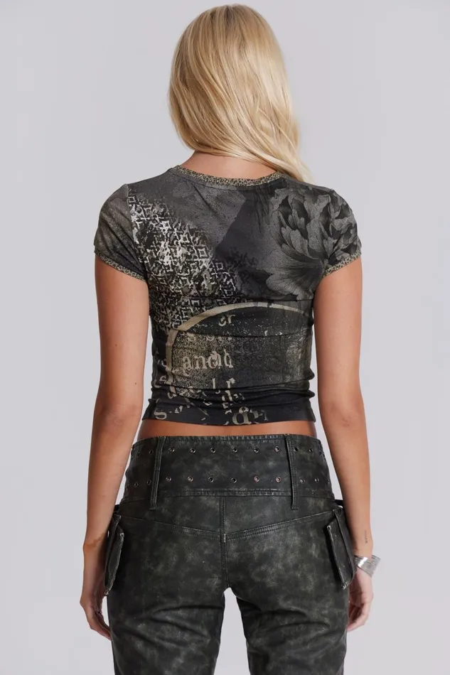 Women Dark Angel Baby Tee Jaded London Crop Tops