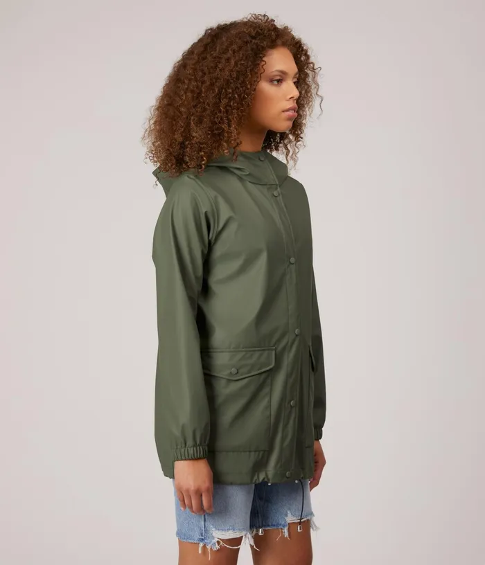 Women Demee WomenS Rain Jacket Green Matt and Nat Raincoats