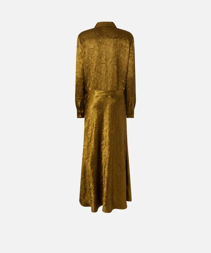 Women Dresses Pinko Long Crinkled Satin Shirt Dress Plantation Women Dresses Pinko Long Crinkled Satin Shirt Dress Plantation