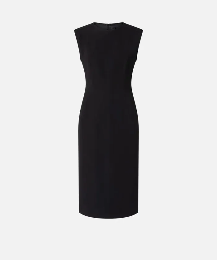 Women Dresses Pinko Sleeveless Technical Cady Midi Dress Limo Black Women Dresses Pinko Sleeveless Technical Cady Midi Dress Limo Black