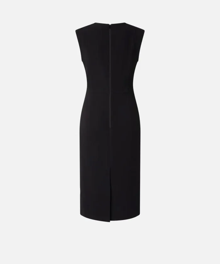 Women Dresses Pinko Sleeveless Technical Cady Midi Dress Limo Black Women Dresses Pinko Sleeveless Technical Cady Midi Dress Limo Black
