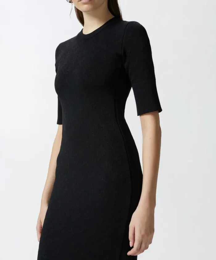 Women Dresses Pinko Slimfit Knit Midi Dress Limo Black Women Dresses Pinko Slimfit Knit Midi Dress Limo Black