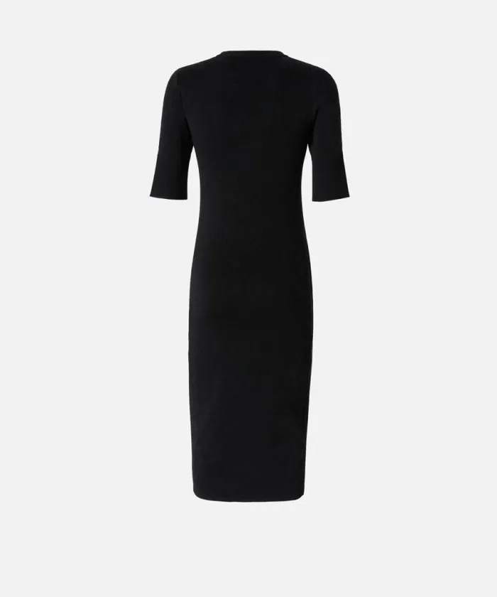 Women Dresses Pinko Slimfit Knit Midi Dress Limo Black Women Dresses Pinko Slimfit Knit Midi Dress Limo Black