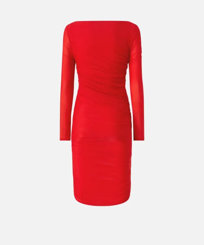 Women Dresses Pinko Slimfitting Calflength Jersey Dress Formula1 Red Women Dresses Pinko Slimfitting Calflength Jersey Dress Formula1 Red