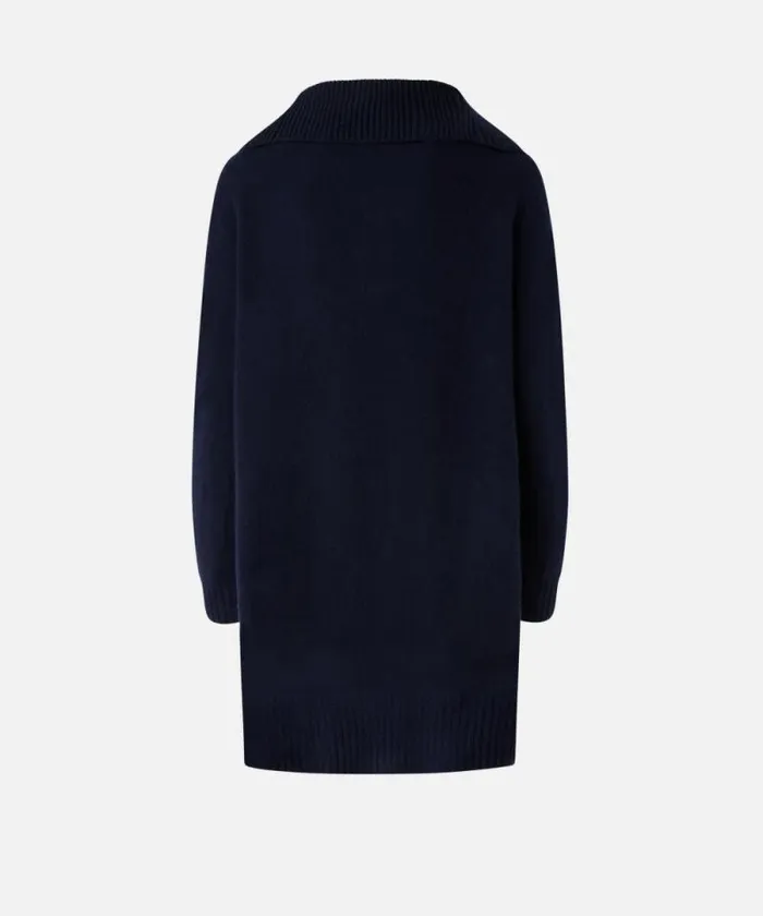 Women Dresses Pinko Wool And Cashmere High Neck Mini Dress Dark Navy Blue Women Dresses Pinko Wool And Cashmere High Neck Mini Dress Dark Navy Blue