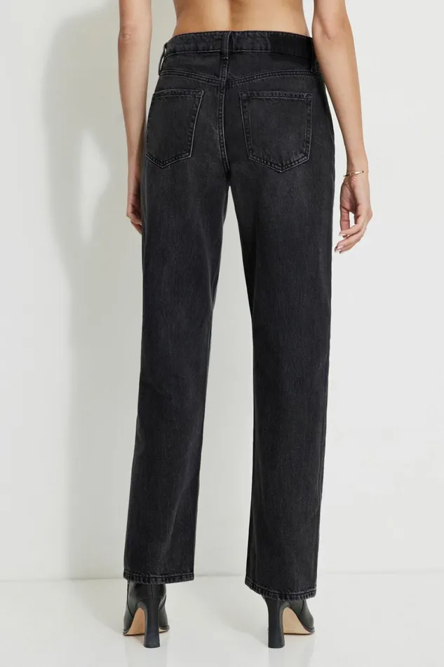 Women Dynamite Jeans and Denim Mika Relaxed Straight Jeans Black