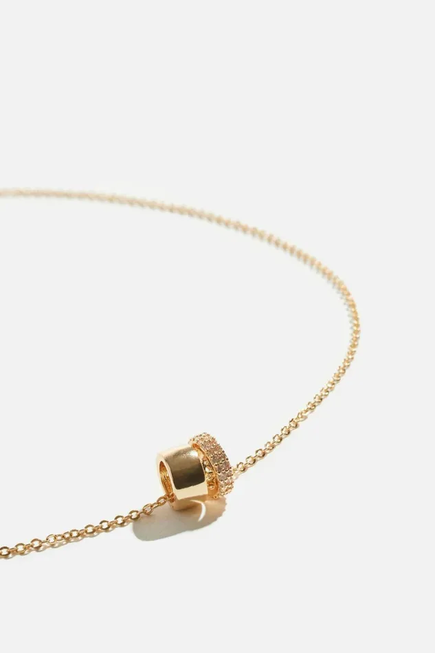 Women Dynamite Necklaces Ring Charm Necklace White