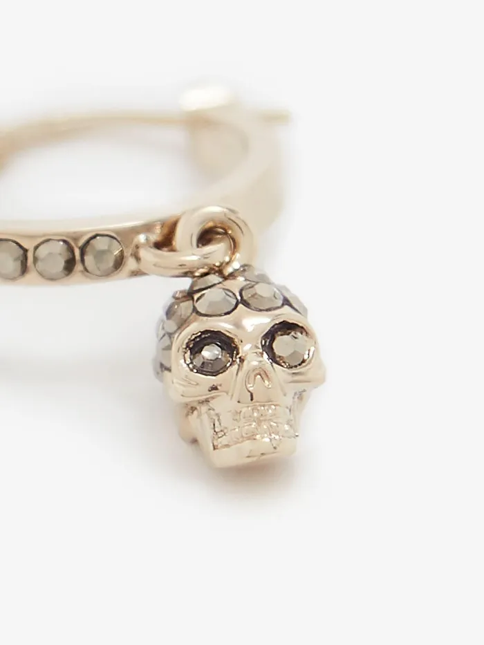 Women Earrings Alexander McQueen Skull Mini Creole Hoop Earrings Light Gold