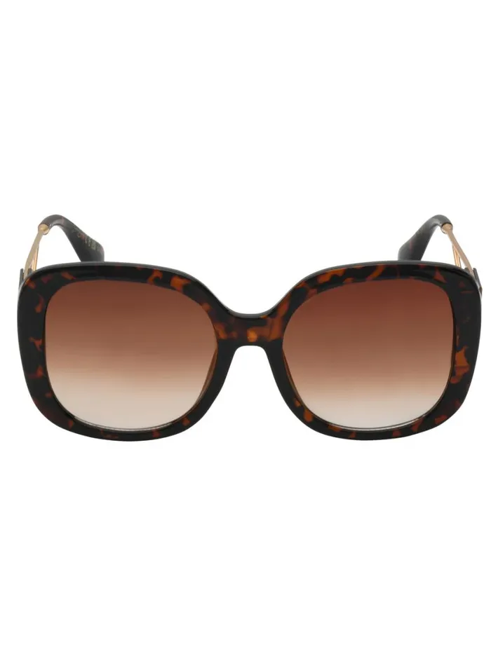 Women Earrings Jessica Simpson Oversized Oval Sunglasses In Tortoise