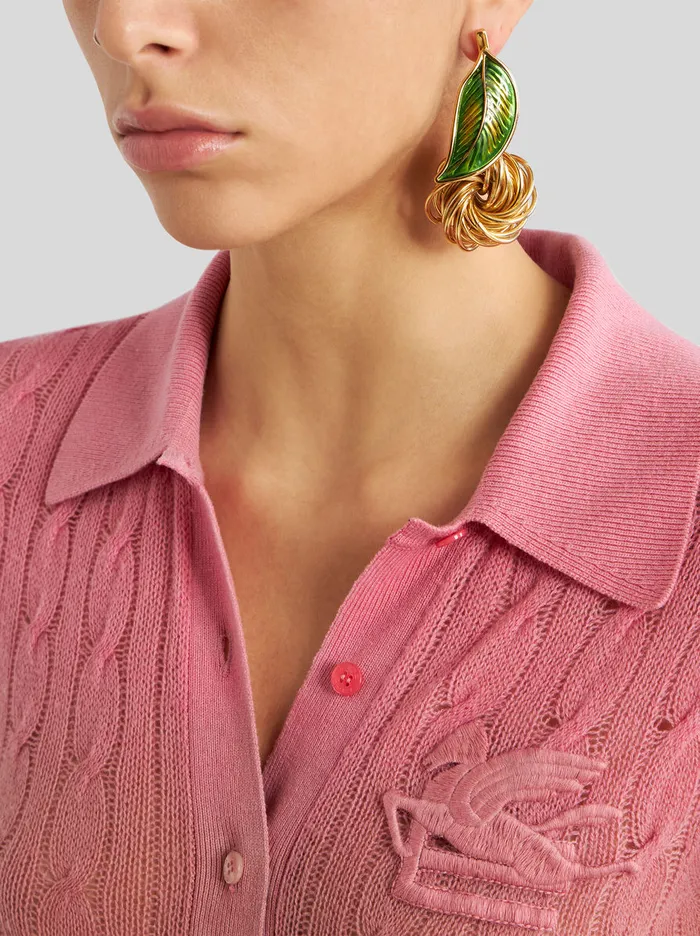 Women Earrings With Leaf Etro Fashion Jewellery