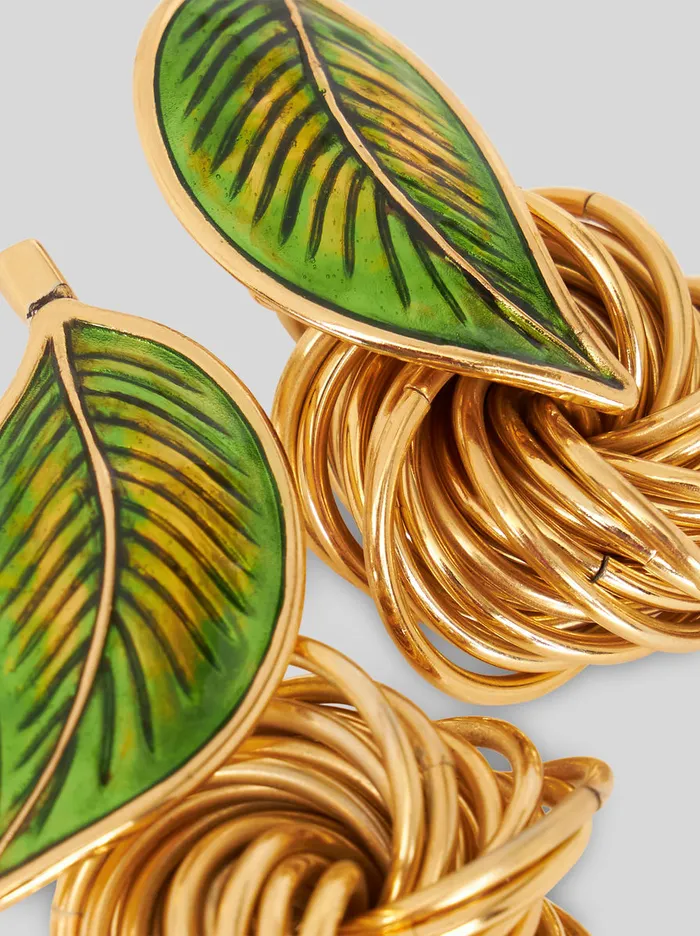 Women Earrings With Leaf Etro Fashion Jewellery