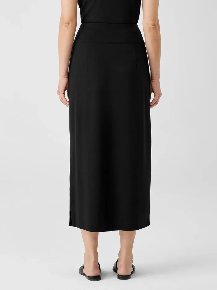 Women Eileen Fisher Dresses and Skirts Stretch Jersey Knit Straight Skirt Black