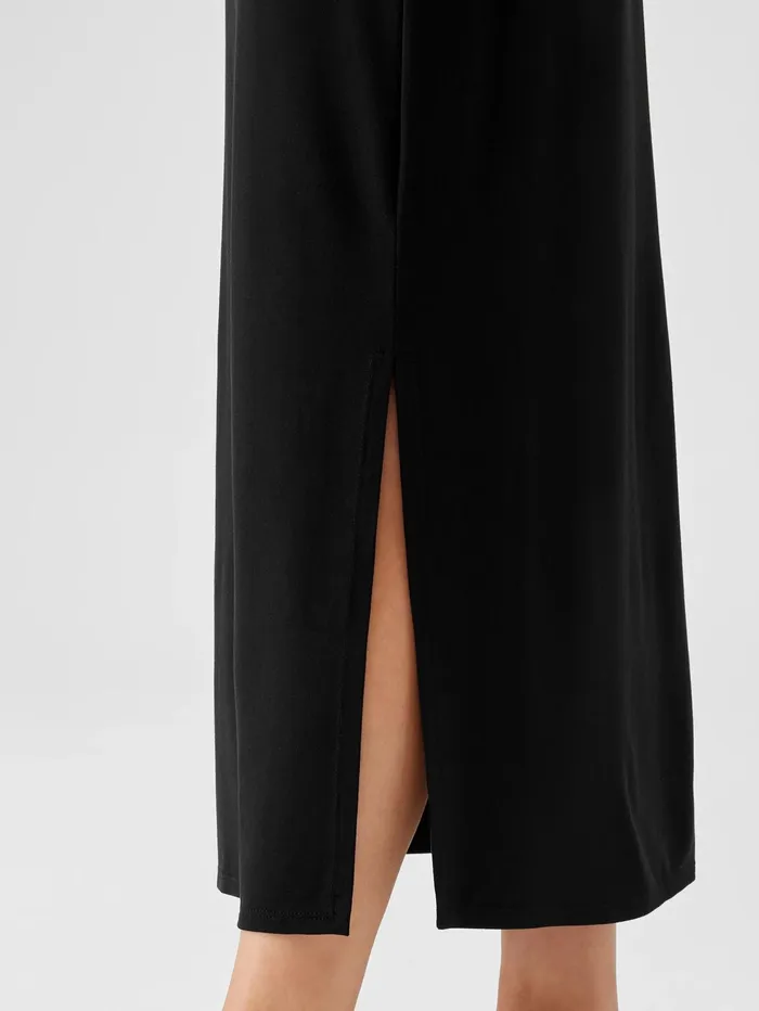 Women Eileen Fisher Dresses and Skirts Stretch Jersey Knit Straight Skirt Black