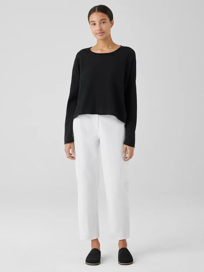 Women Eileen Fisher Pants Shorts and Jumpsuits Cotton Hemp Stretch Lantern Pant White