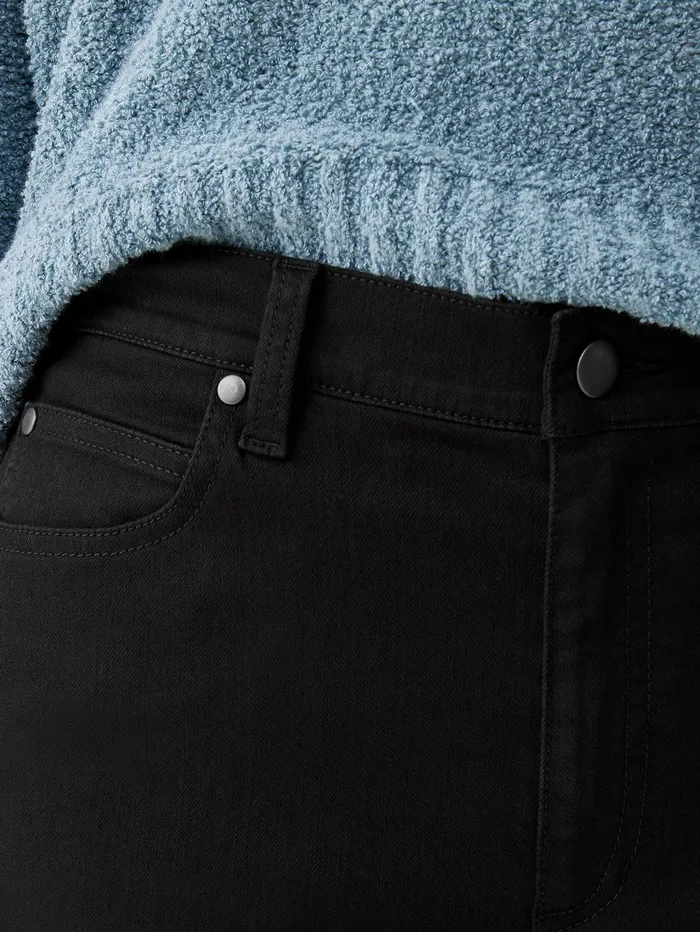 Women Eileen Fisher Pants Shorts and Jumpsuits Organic Cotton Denim Slim Jean Black