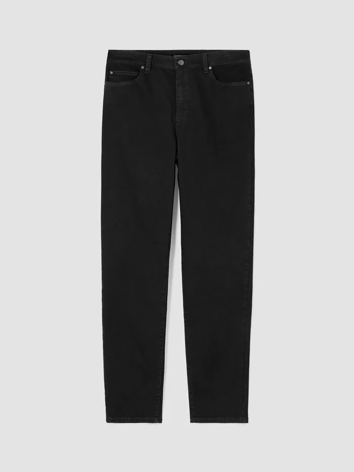 Women Eileen Fisher Pants Shorts and Jumpsuits Organic Cotton Denim Slim Jean Black