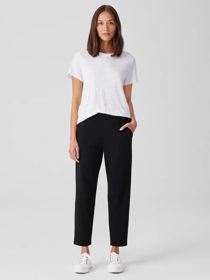 Women Eileen Fisher Pants Shorts and Jumpsuits Pima Cotton Stretch Jersey Tapered Pant Black