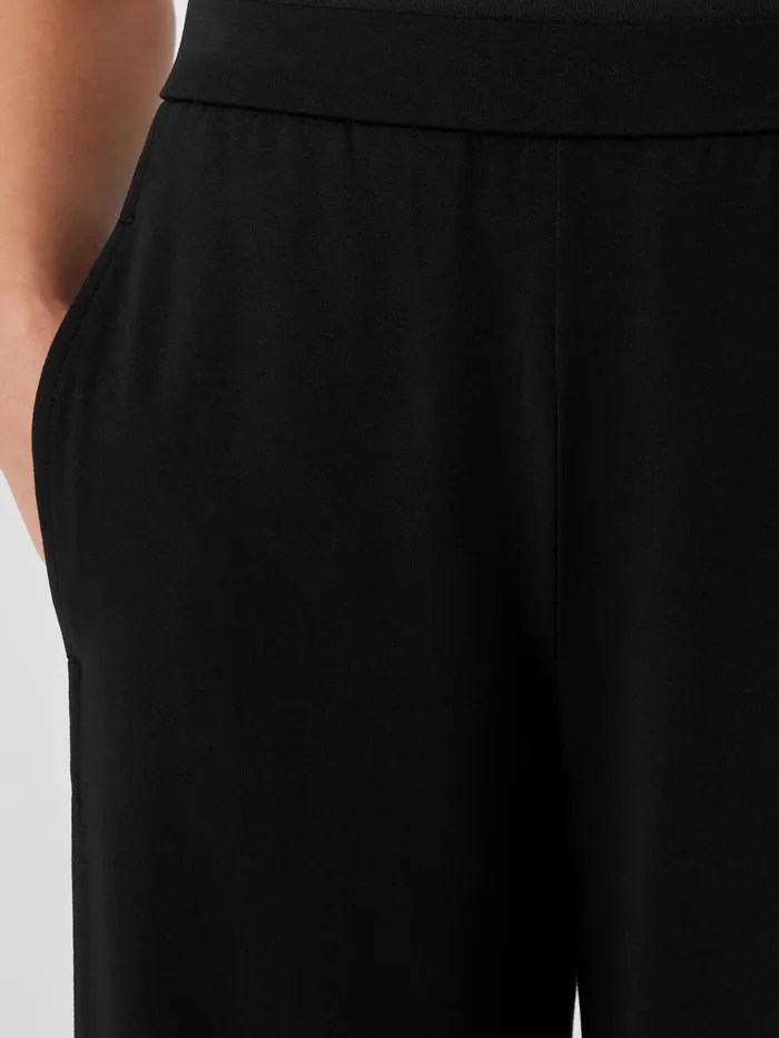 Women Eileen Fisher Pants Shorts and Jumpsuits Stretch Jersey Knit Lantern Pant Black
