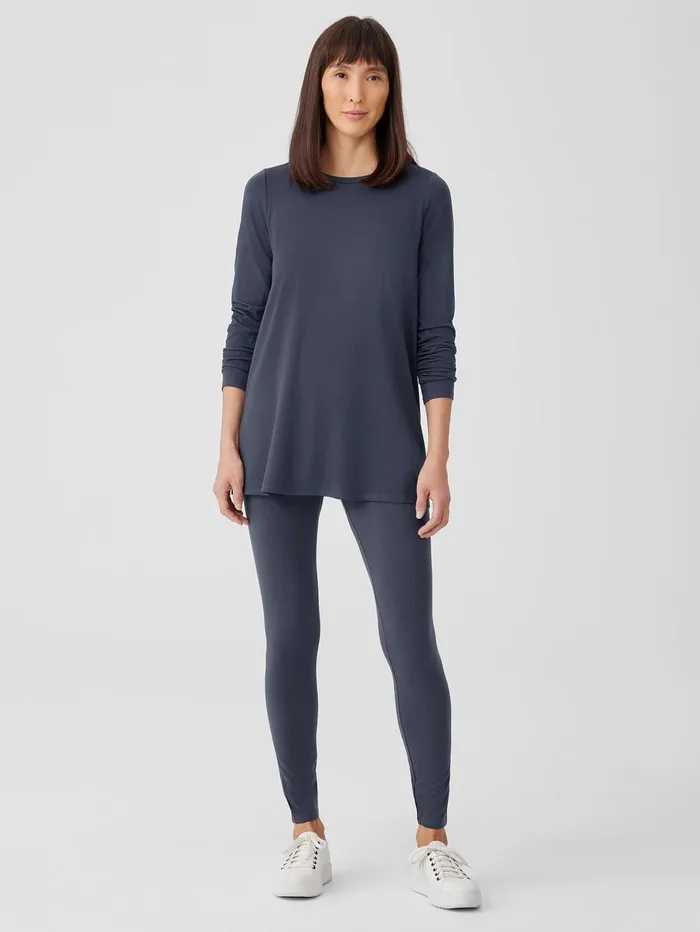 Women Eileen Fisher Pants Shorts and Jumpsuits Stretch Jersey Knit Leggings Ocean