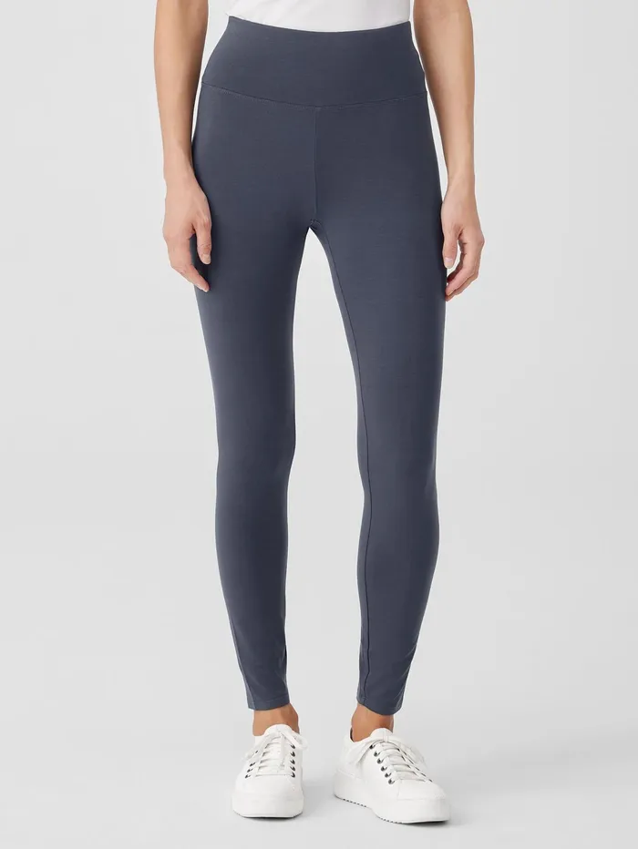 Women Eileen Fisher Pants Shorts and Jumpsuits Stretch Jersey Knit Leggings Ocean