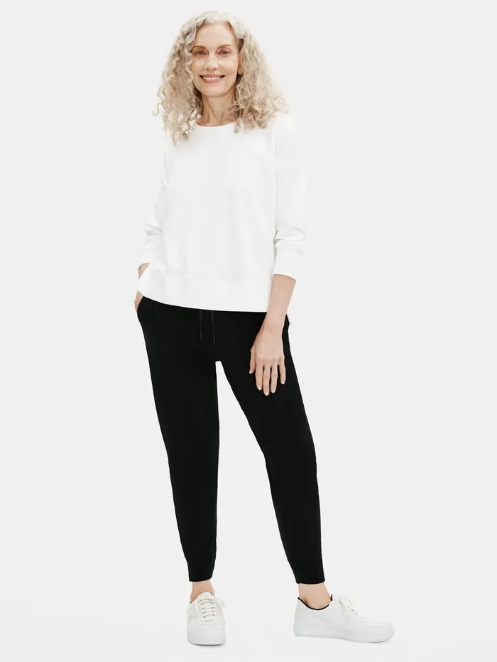 Women Eileen Fisher Tops and Tees Traceable Cotton Jersey Crew Neck BoxTop White