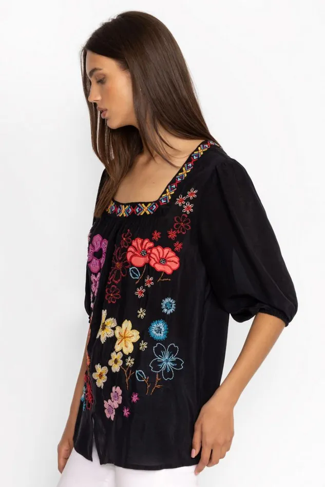 Women ENNOKI BLOUSE Black Johnny Was Tops Women ENNOKI BLOUSE Black Johnny Was Tops