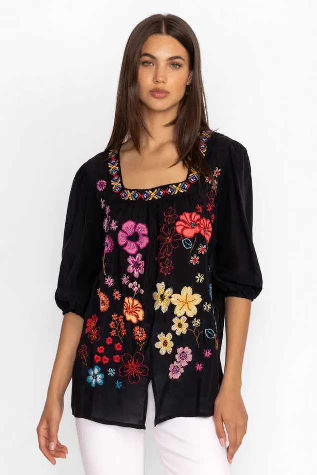 Women ENNOKI BLOUSE Black Johnny Was Tops Women ENNOKI BLOUSE Black Johnny Was Tops