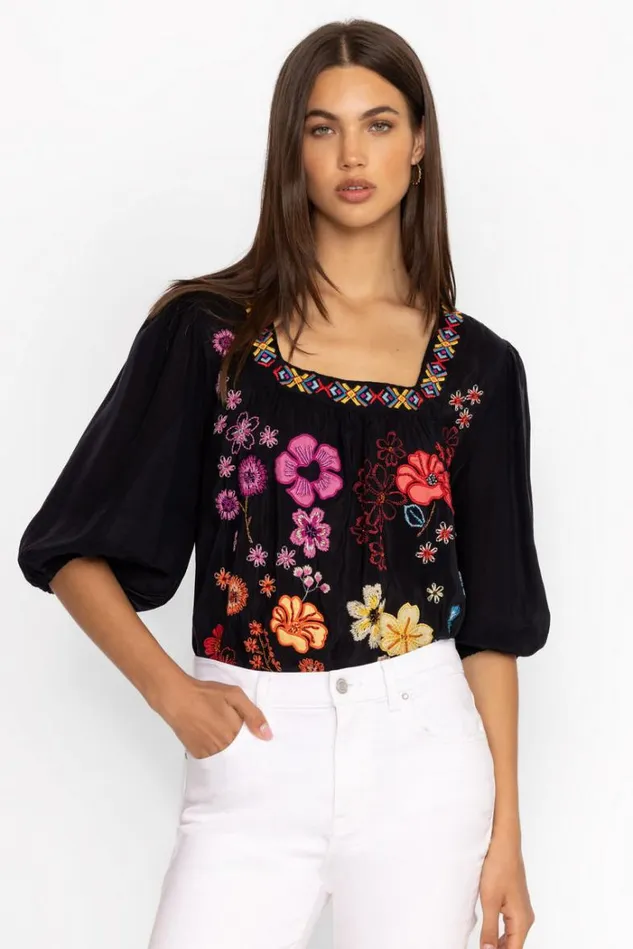 Women ENNOKI BLOUSE Black Johnny Was Tops Women ENNOKI BLOUSE Black Johnny Was Tops