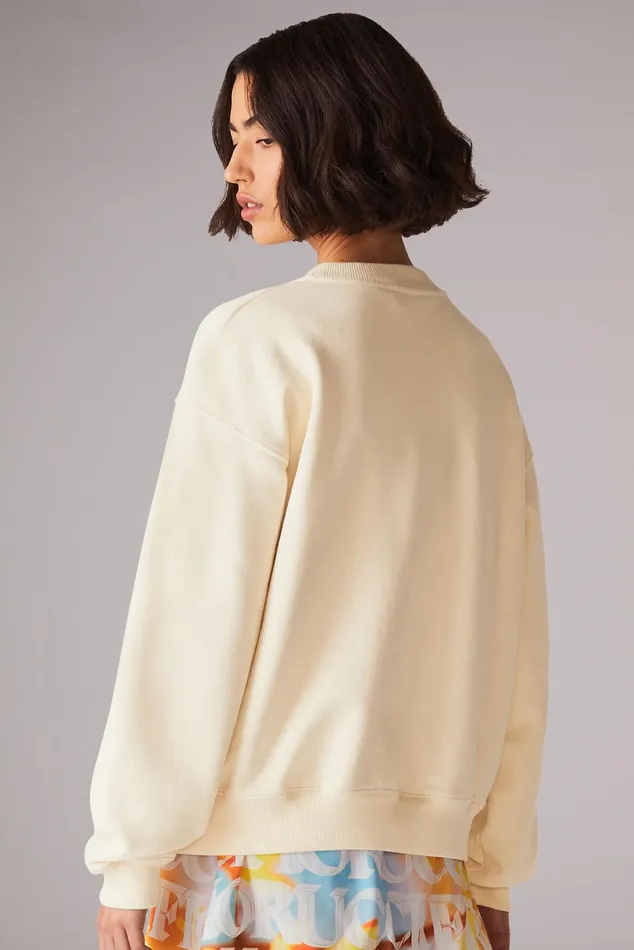 Women Fiorucci Sweatshirts and Hoodies Angels Jeans Logo Sweatshirt Cream Women Fiorucci Sweatshirts and Hoodies Angels Jeans Logo Sweatshirt Cream