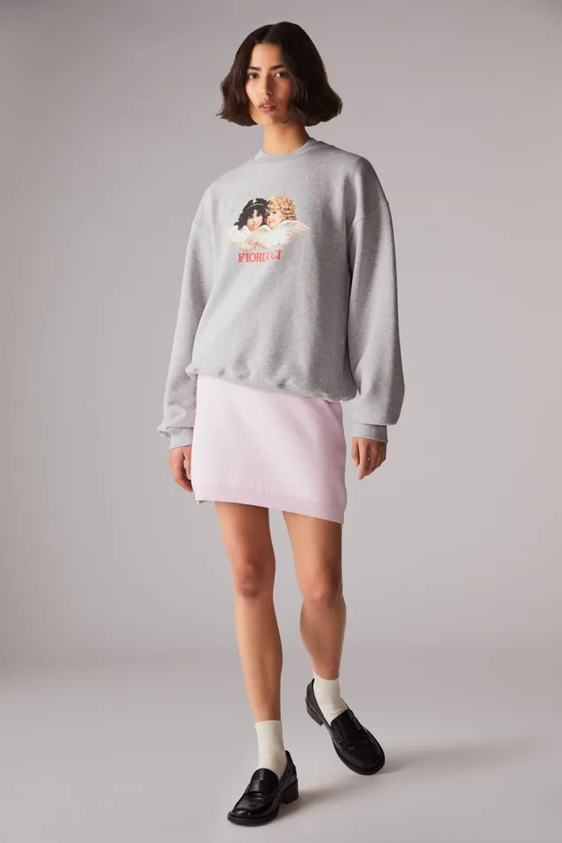 Women Fiorucci Sweatshirts and Hoodies Angels Sweatshirt Grey