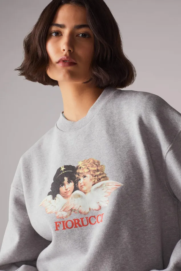 Women Fiorucci Sweatshirts and Hoodies Angels Sweatshirt Grey Women Fiorucci Sweatshirts and Hoodies Angels Sweatshirt Grey