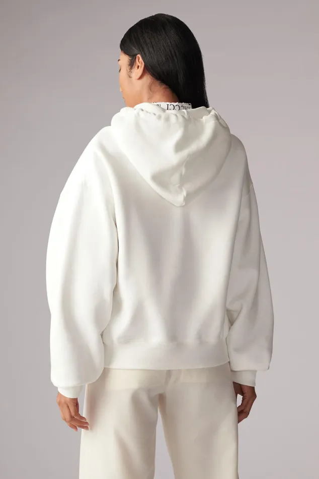 Women Fiorucci Sweatshirts and Hoodies Enlarged Angels Hoodie White Women Fiorucci Sweatshirts and Hoodies Enlarged Angels Hoodie White