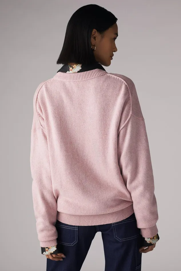 Women Fiorucci Sweatshirts and Hoodies Milano Angels Knit Jumper Pink Women Fiorucci Sweatshirts and Hoodies Milano Angels Knit Jumper Pink