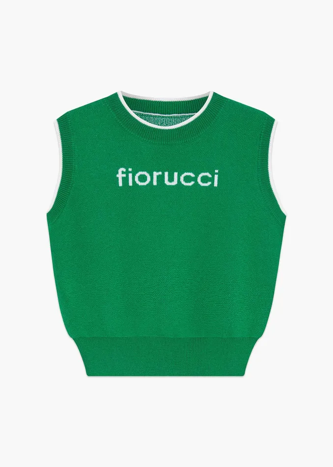 Women Fiorucci TShirts and Tops Logo Crop Knit Vest Green