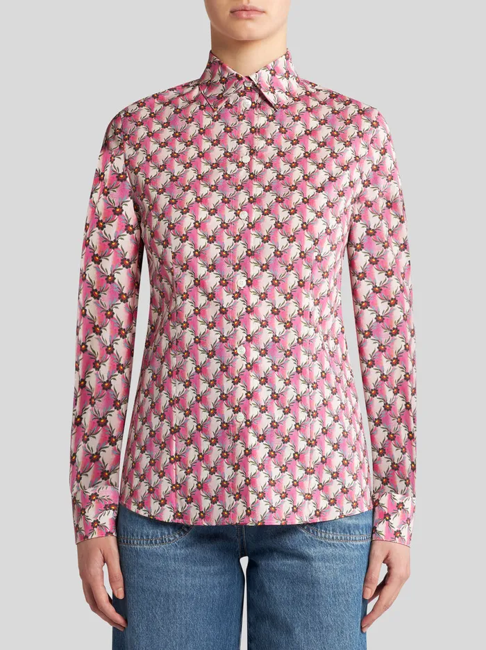 Women Fitted Printed Shirt Etro Shirts And Blouses
