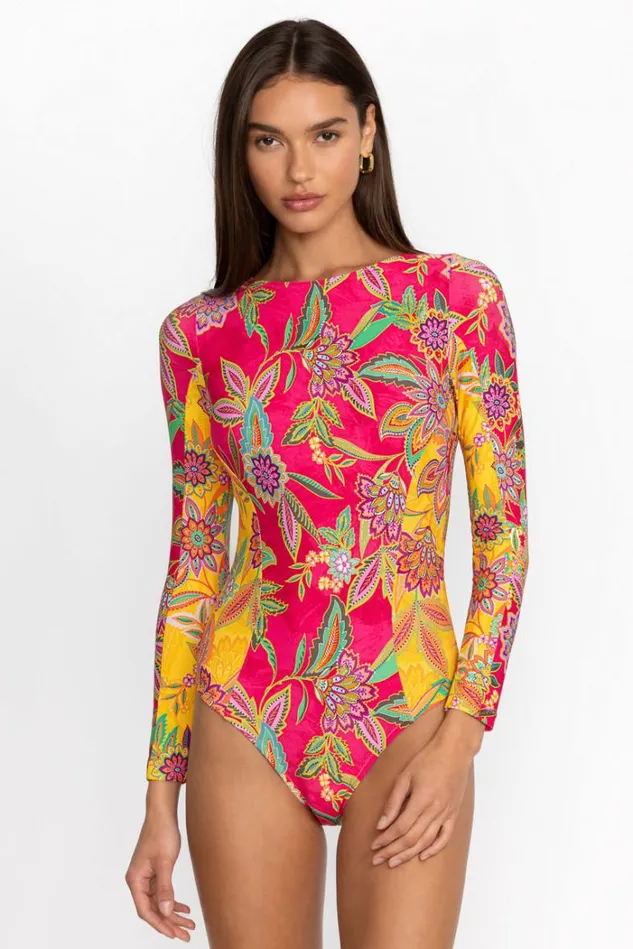 Women FLAMINGO MIX CUTOUT SURF ONE PIECE Kaleida And Flamingo Johnny Was Swim and Resort