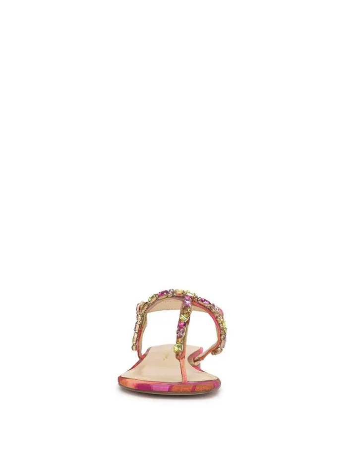 Women Flats Jessica Simpson Dehna Embellished Sandal In Red Combo