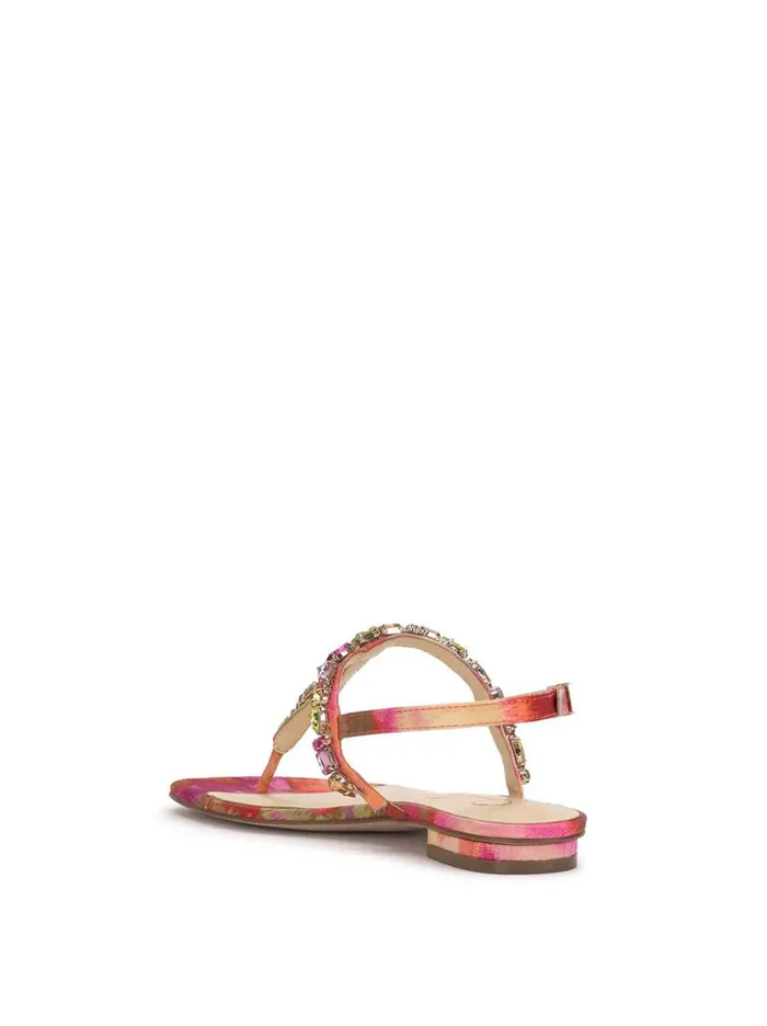Women Flats Jessica Simpson Dehna Embellished Sandal In Red Combo