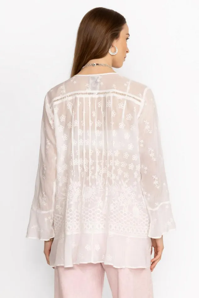 Women FLEUR DU JOUR TUNIC White Johnny Was Tops Women FLEUR DU JOUR TUNIC White Johnny Was Tops