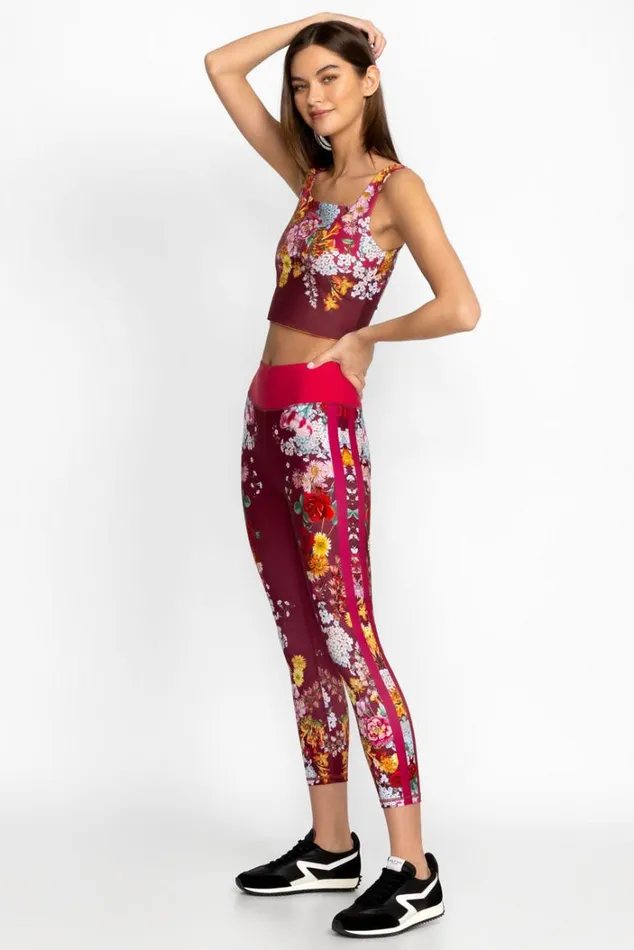 Women Golden Rose High Waist Cropped Active Legging Golden Rose Johnny Was Active