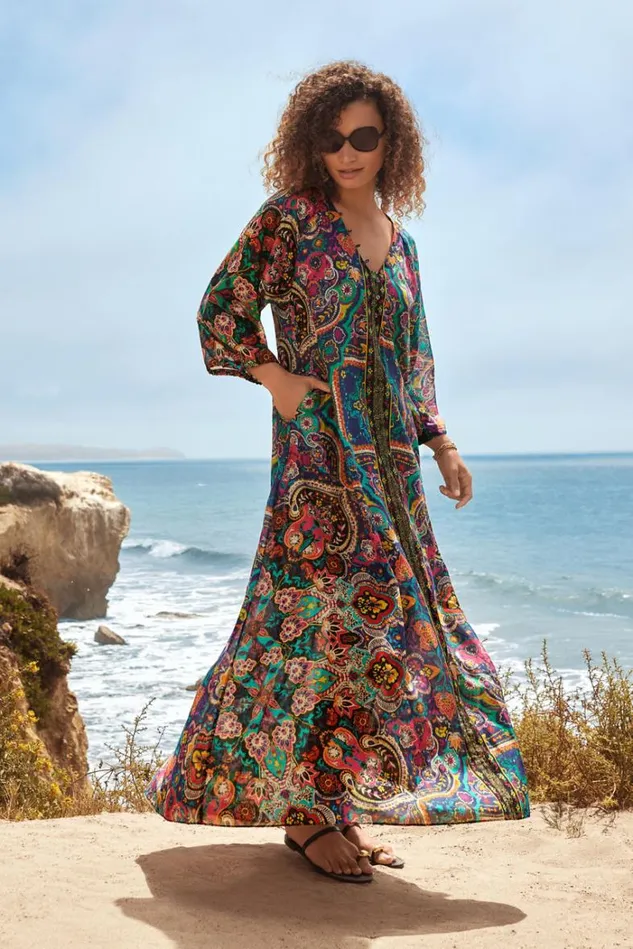 Women HANNAH LONG DRESS Hannah Johnny Was Swim and Resort Women HANNAH LONG DRESS Hannah Johnny Was Swim and Resort