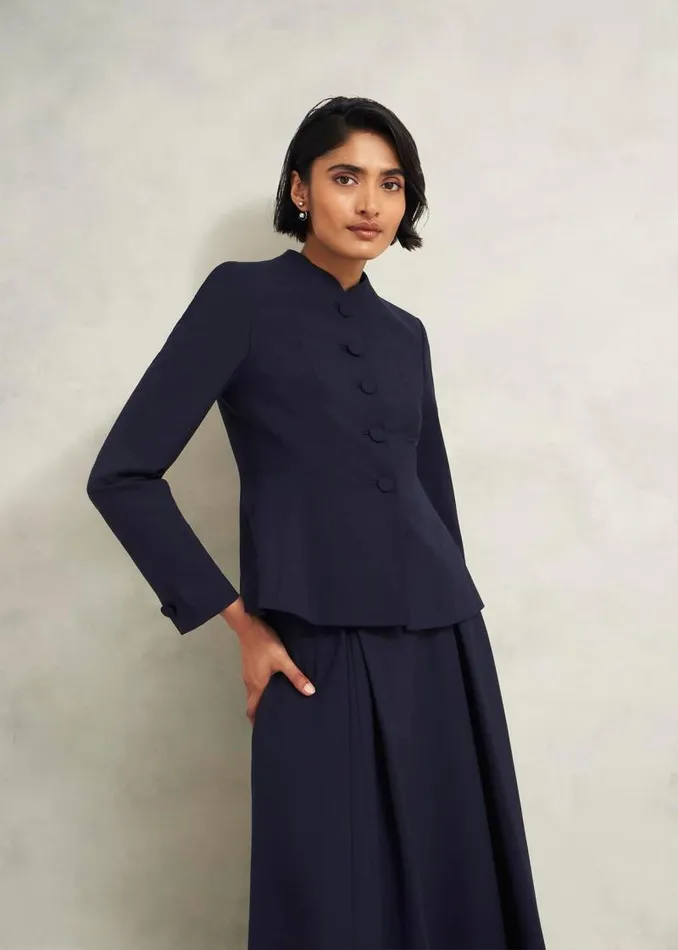 Women HOBBS Coats and Jackets Berkeley Jacket With Wool Navy