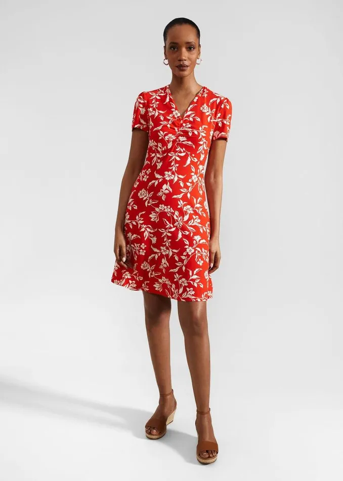 Women HOBBS Dresses and Jumpsuits Petite Lydia Dress Red Buttercream
