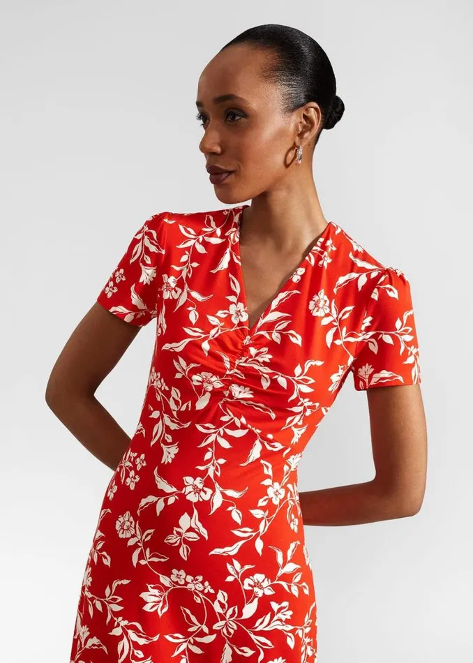 Women HOBBS Dresses and Jumpsuits Petite Lydia Dress Red Buttercream