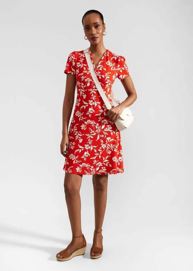 Women HOBBS Dresses and Jumpsuits Petite Lydia Dress Red Buttercream