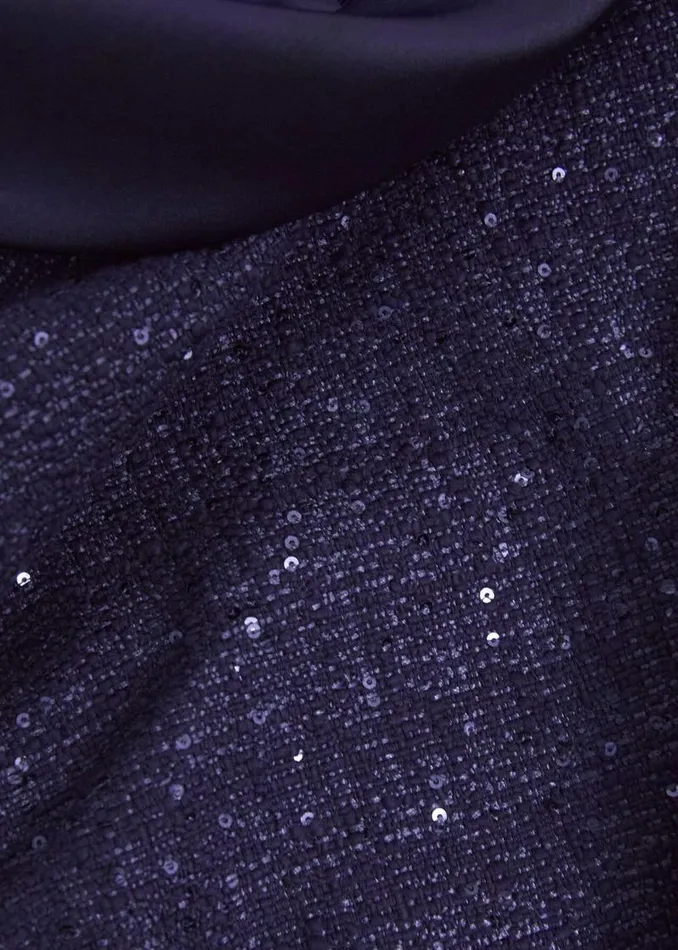 Women HOBBS Dresses and Jumpsuits Prisha Sequin Tweed Dress Midnight Navy