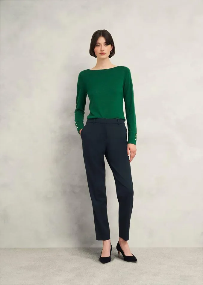 Women HOBBS Jumpers and Cardigans Perla Merino Wool Jumper Agate Green